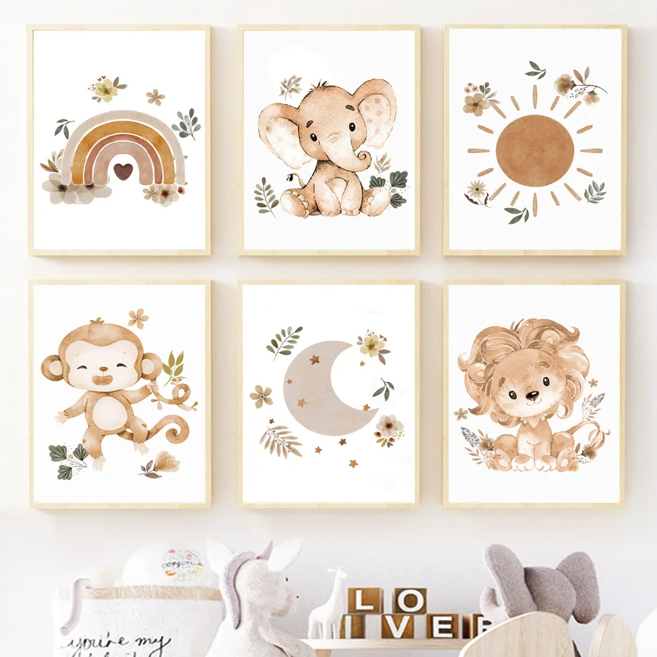 Boho Elephant Lion Monkey Hippo Flower Rainbow Moon Wall Art Canvas Painting Posters And Prints Wall Pictures Kids Room Decor
Boho Elephant Lion Monkey Hippo Flower Rainbow Moon Wall Art Canvas Painting Posters And Prints Wall Pictures Kids Room Decor