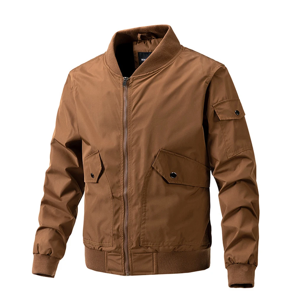 Brand New Baseball Jacket Coat High Quality Long Sleeve Solid Color Stand Collar Pocket Coat Zip-Up Top Jackets Clothing For Men
Brand New Baseball Jacket Coat High Quality Long Sleeve Solid Color Stand Collar Pocket Coat Zip-Up Top Jackets Clothing For Men