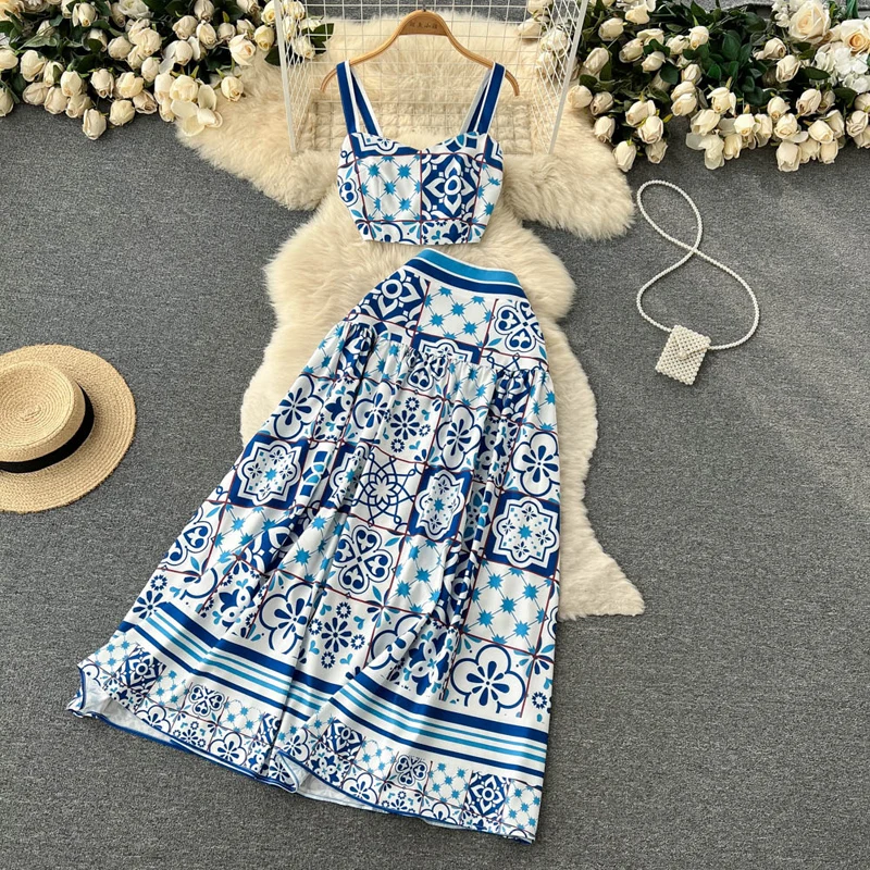 Fashion Dresses Women 2022 Holiday Camisole Summer New Retro Print Banquet Skirt Strap High Waist Vintage Vacation Dress robe
Fashion Dresses Women 2022 Holiday Camisole Summer New Retro Print Banquet Skirt Strap High Waist Vintage Vacation Dress robe