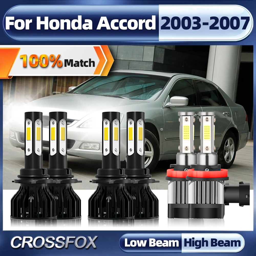 

60000LM светодиодный лампы Canbus HB3 9005 H11 HB4 9006 Автомобильные фары Противотуманные фары 6000 К для Honda Accord 2003 2004 2005 2006 2007