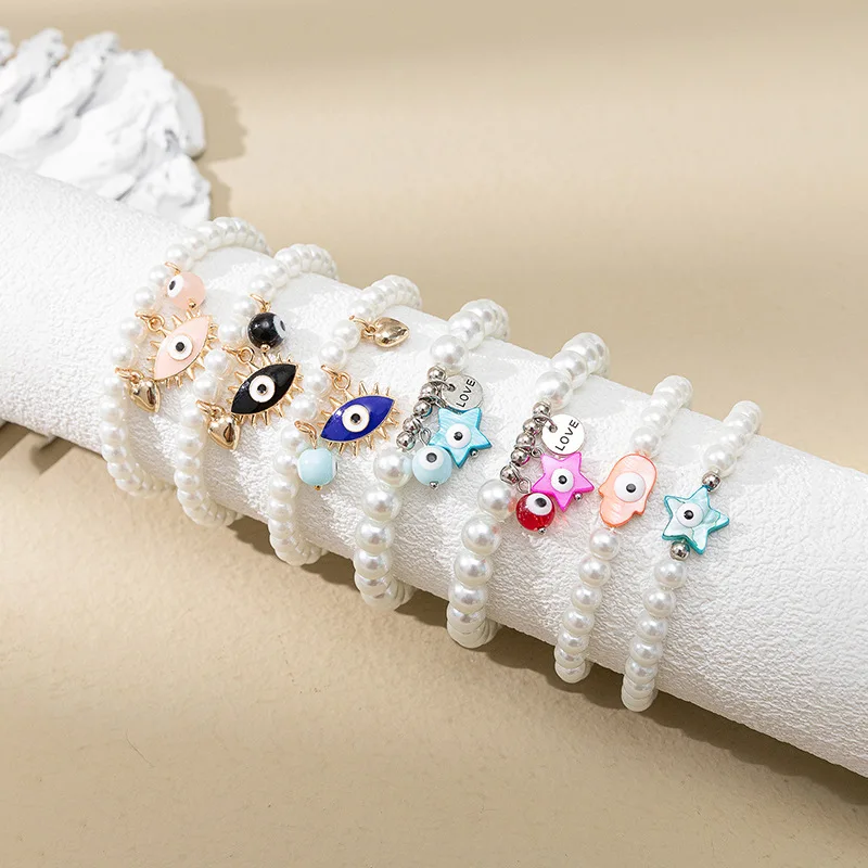 Cute Evil Eyes Imitation Pearls Bracelets Sets for Women Girls Elastic Cartoon New Fashion Bracelets Jewelry Accessories Gift
Cute Evil Eyes Imitation Pearls Bracelets Sets for Women Girls Elastic Cartoon New Fashion Bracelets Jewelry Accessories Gift