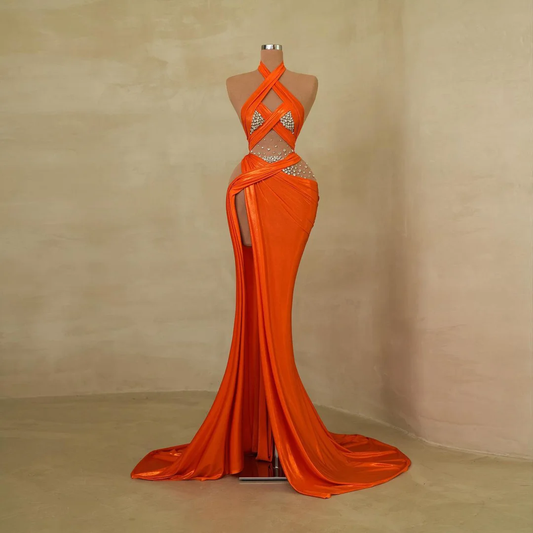 Fashin Sleeveless Cross Halter Long Dresses Bodycon Diamond Hi Slit Mermaid Sexy Party Formal Occasion Evening Dressing Gown
Fashin Sleeveless Cross Halter Long Dresses Bodycon Diamond Hi Slit Mermaid Sexy Party Formal Occasion Evening Dressing Gown