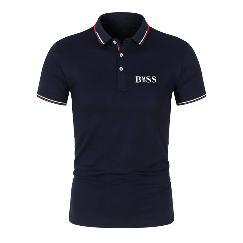 

Men's Lapel Polo Shirt 2023 New Short Sleeve Brand Print Casual Business Fashion Sports Polos T-Shirt For Men Sportwear Tee Top