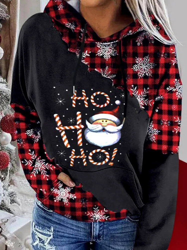 Ho Ho Ho Santa Claus Plaid Hoodie Christmas New Fashion Women Sweatshirt Long Sleeve Outerwear Unisex Streetwear Tops Ropa Mujer 
Ho Ho Ho Santa Claus Plaid Hoodie Christmas New Fashion Women Sweatshirt Long Sleeve Outerwear Unisex Streetwear Tops Ropa Mujer