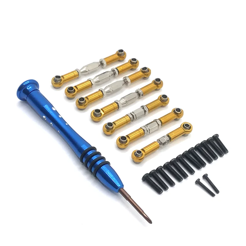 Metal Upgrade Retrofit 7PCS Pull Rod + Screwdriver For WLtoys 144010 144001 144002 124016 124017 124018 124019 RC Car Parts
Metal Upgrade Retrofit 7PCS Pull Rod + Screwdriver For WLtoys 144010 144001 144002 124016 124017 124018 124019 RC Car Parts