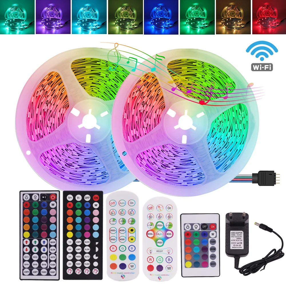 Светодиодная ленсветильник RGB SMD5050 с поддержкой Bluetooth и Wi-Fi, гибкая LED полоска с дистанционным управлением и синхронизацией музыки, 5 м, 10 м, 15 м, 20 м, 24 В постоянного тока
Светодиодная ленсветильник RGB SMD5050 с поддержкой Bluetooth и Wi-Fi, гибкая LED полоска с дистанционным управлением и синхронизацией музыки, 5 м, 10 м, 15 м, 20 м, 24 В постоянного тока