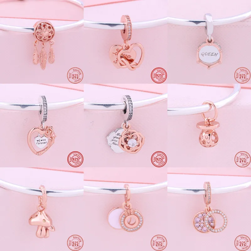 100% 925 Solid Silver Rose Pink Heart Love You Pendants Pavé Shiny Clip Beads Fit Brand Bracelet Charms Women Original Jewelry
100% 925 Solid Silver Rose Pink Heart Love You Pendants Pavé Shiny Clip Beads Fit Brand Bracelet Charms Women Original Jewelry