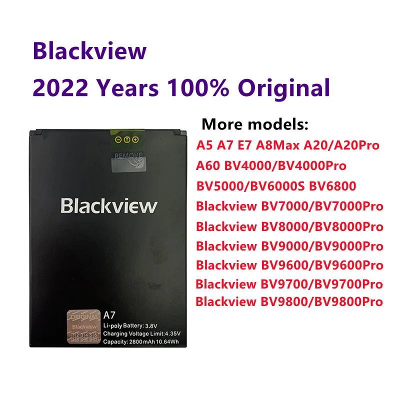 100% Оригинальный аккумулятор для телефона Blackview A7 A5 A60 E7 E7S A8 Max A20 BV4000 BV5000 BV6000 BV6000S