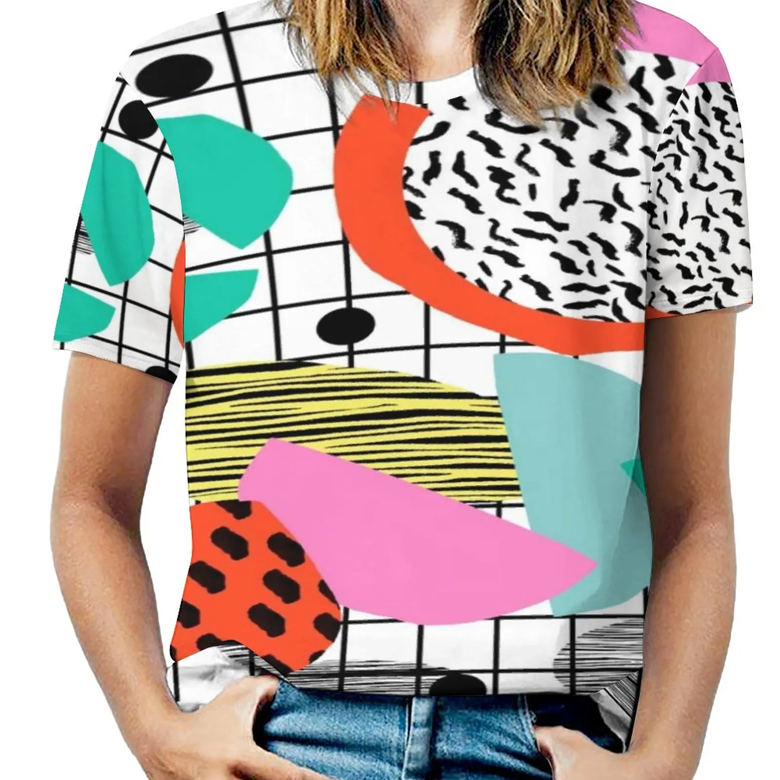 Memphis Pop Art T Shirts 80s Style Retro Plaid T-Shirt Short Sleeve Trendy Oversized Tee Shirt Beach Print Tops Birthday Gift
Memphis Pop Art T Shirts 80s Style Retro Plaid T-Shirt Short Sleeve Trendy Oversized Tee Shirt Beach Print Tops Birthday Gift