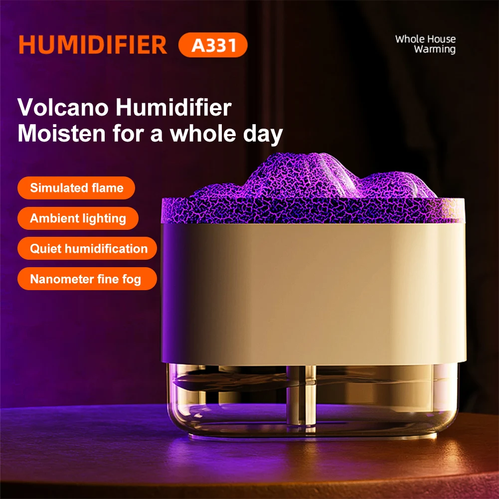 300ML Volcano Air Humidifier USB Powered Air Freshener Aroma Diffuser With LED Light 2Mode Desktop Colorful Flame Air Humidifier
300ML Volcano Air Humidifier USB Powered Air Freshener Aroma Diffuser With LED Light 2Mode Desktop Colorful Flame Air Humidifier