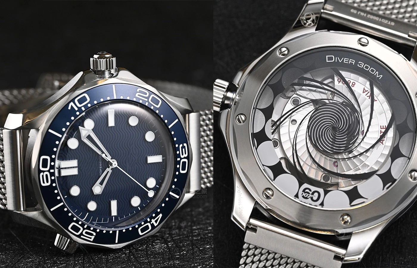 

2023 Luxury 60th Mens Watch Automatic Mechanical Montre de Luxe Stainless Steel Black Blue Ceramic Bezel Nato 300M Wristwatch