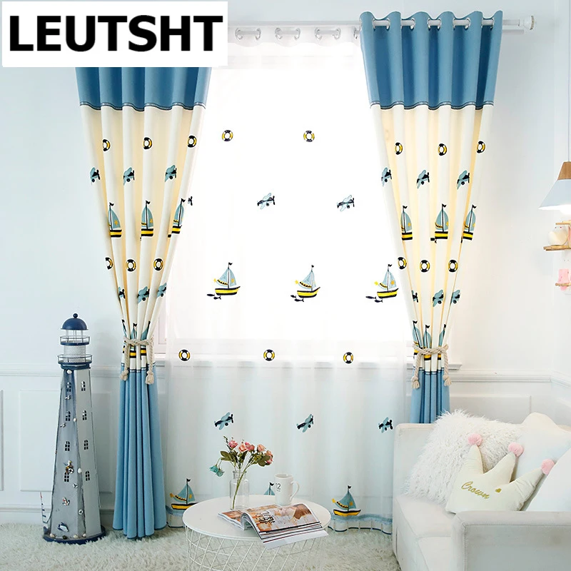 Modern Curtains for Living Room dining Bedroom Cartoon Children's Bedroom Shefney Sailboat Embroidered Curtains Window Custom
Modern Curtains for Living Room dining Bedroom Cartoon Children's Bedroom Shefney Sailboat Embroidered Curtains Window Custom