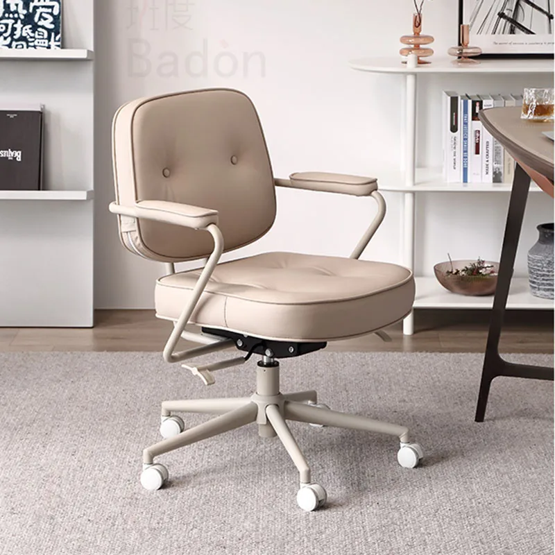 

Back Cushion Office Chair Swivel Wheels Ergonomic Comfort Armrests Sillas Para Sala De Estar Home Furniture