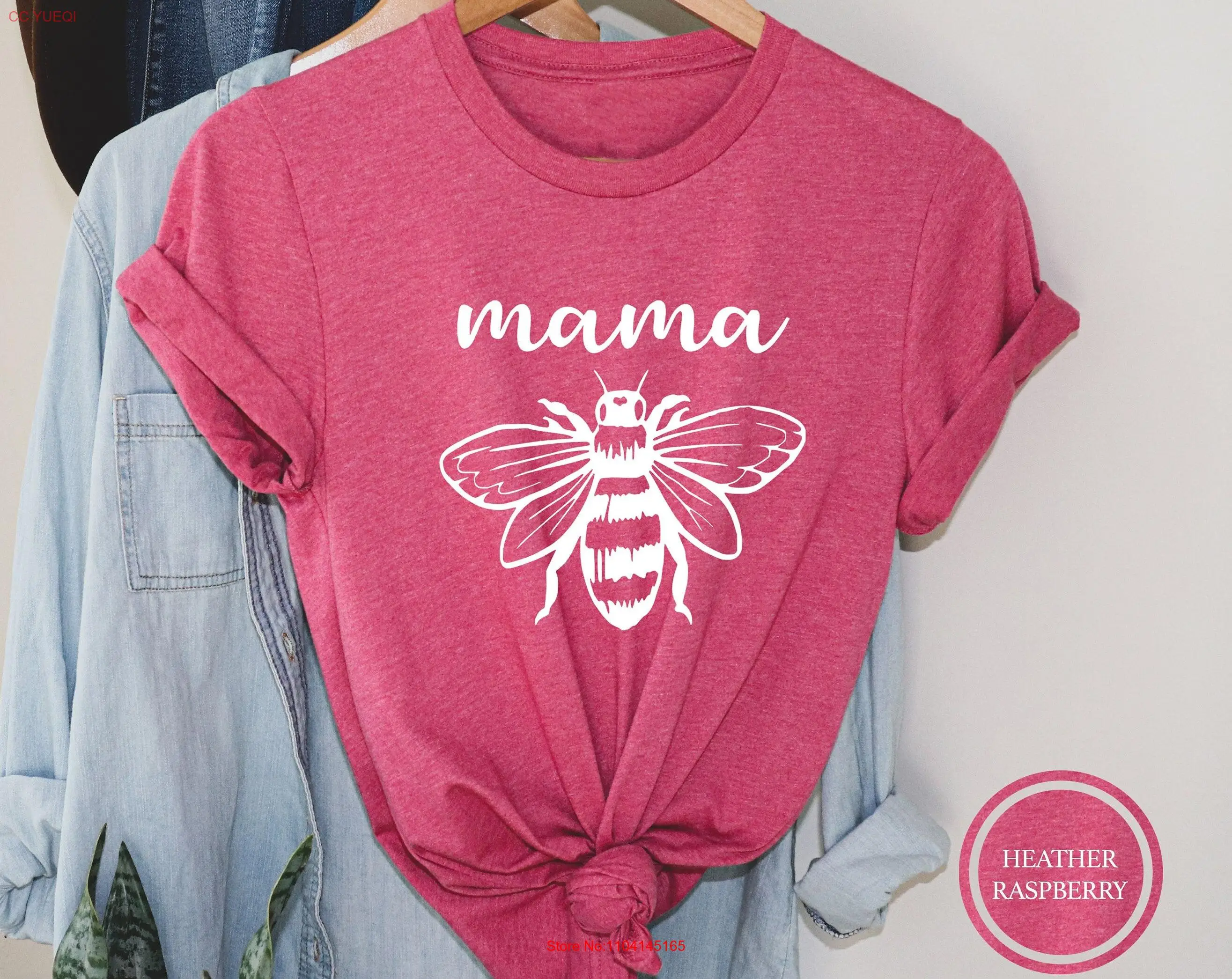 Футболка Mama Bee для мамы новая медовая жизнь милая мама с длинными или короткими