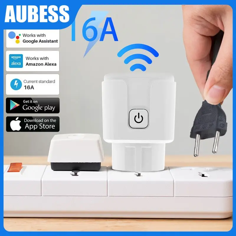

Tuya Overcharge Protection Wifi Socket Power Monitoring Wifi Plug Timer Eu Plug Voice Control Via Alexa Google Home 16a