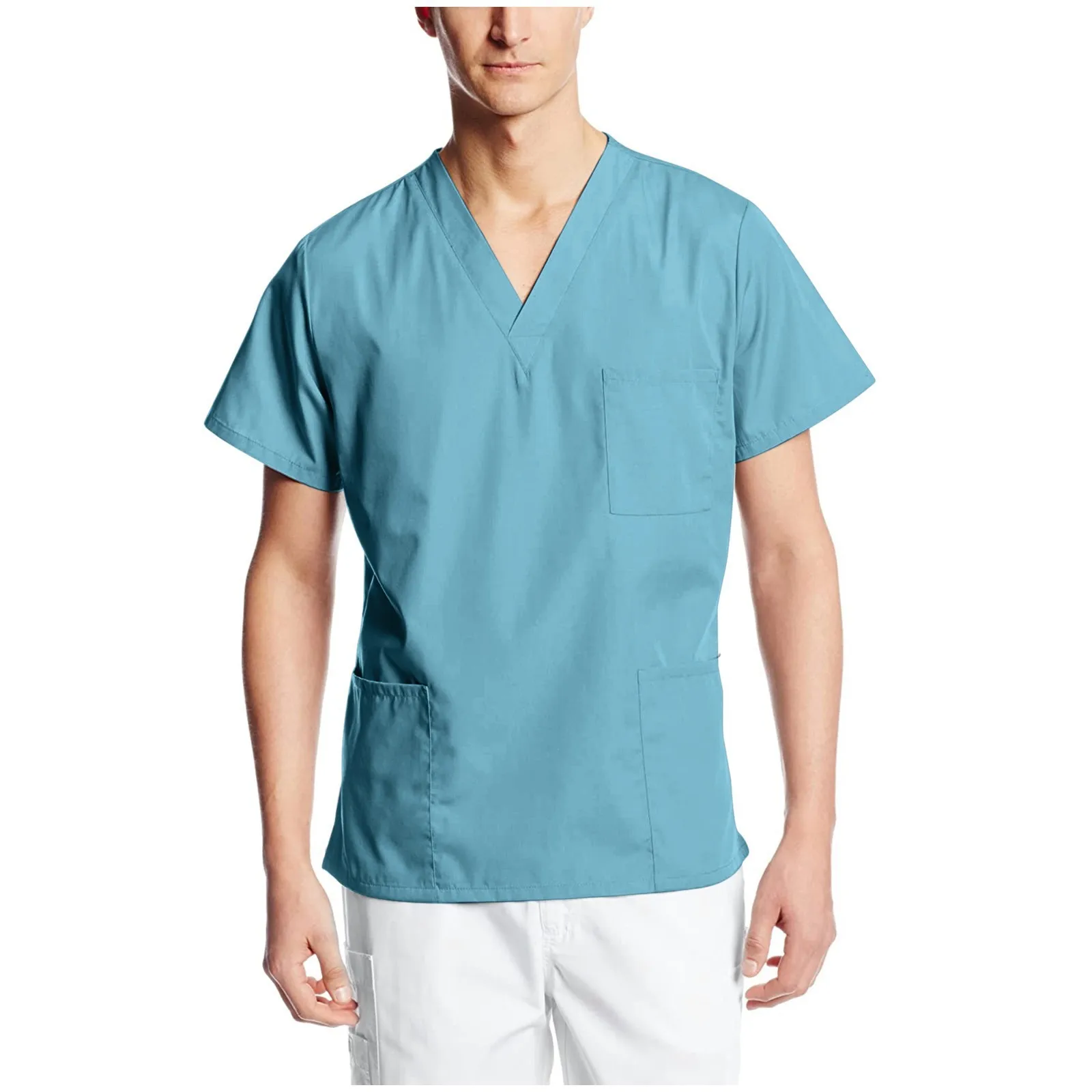 Men Nursing Uniform Solid Color Short Sleeve V-Neck Tops Summer Oversized T-Shirt For Male Care Worker Healthcare Clinic Clothes
Men Nursing Uniform Solid Color Short Sleeve V-Neck Tops Summer Oversized T-Shirt For Male Care Worker Healthcare Clinic Clothes