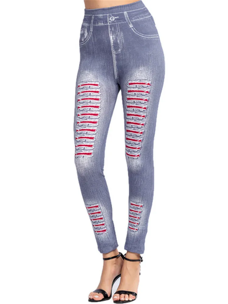 YRRETY Women Seamless Leggings Hole Print Faux Denim Jeans Workout Running Push Up Trousers High Waist Elastic Pants Fitness
YRRETY Women Seamless Leggings Hole Print Faux Denim Jeans Workout Running Push Up Trousers High Waist Elastic Pants Fitness