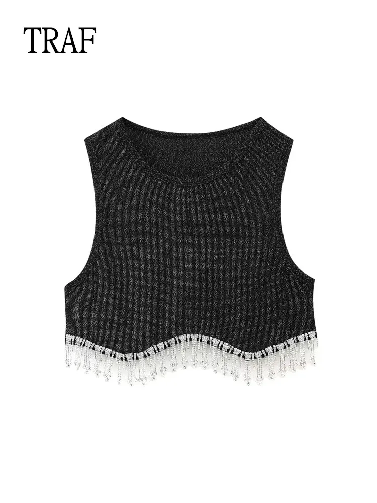 Топ женский короткий с бахромой, без рукавов, Y2k
Топ женский короткий с бахромой, без рукавов, Y2k