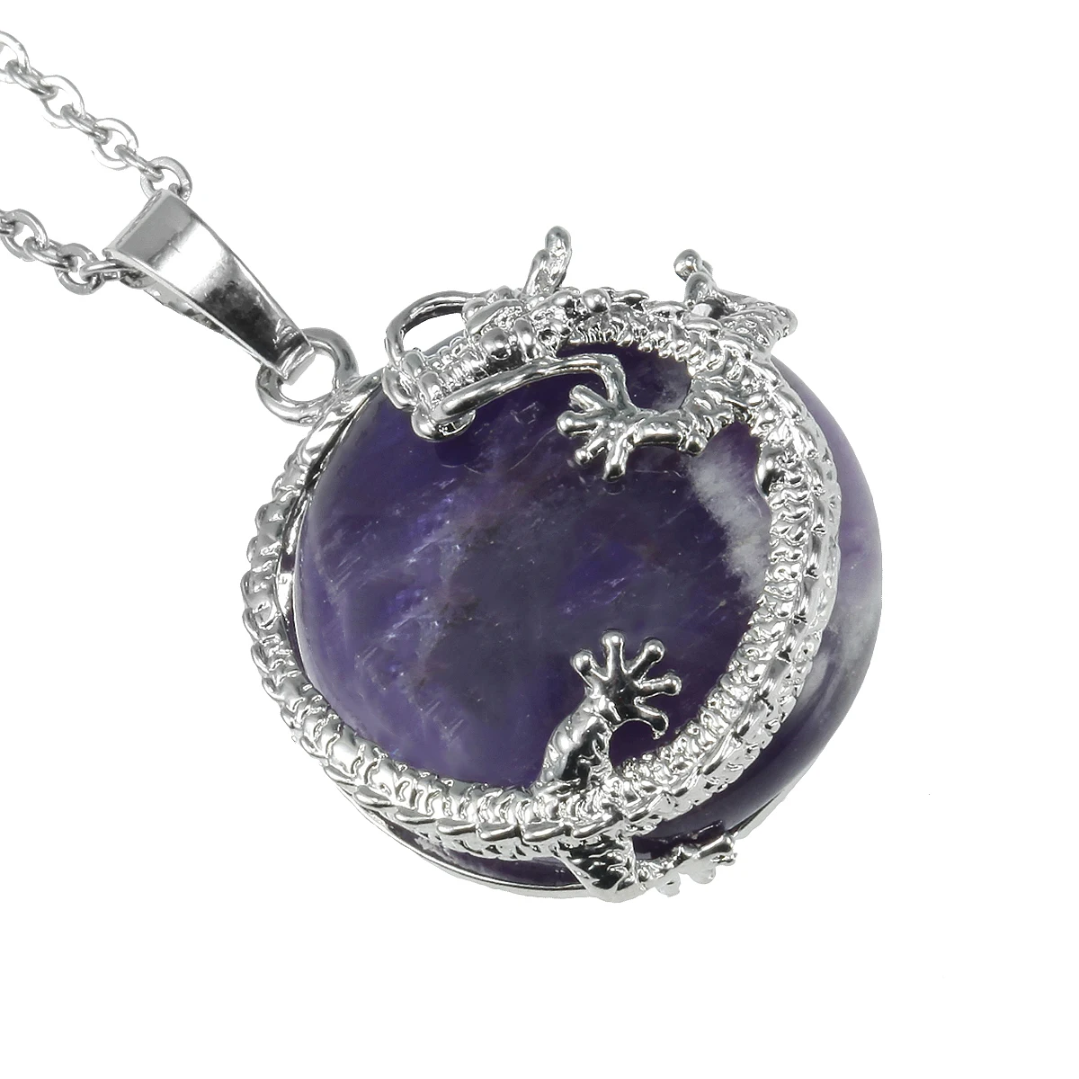SUNYIK 18KGP Sinosaurus Dragon Twine Natural Amethyst Crystal Ball Charms Pendant For Necklace Cool Women Men Jewelry
SUNYIK 18KGP Sinosaurus Dragon Twine Natural Amethyst Crystal Ball Charms Pendant For Necklace Cool Women Men Jewelry