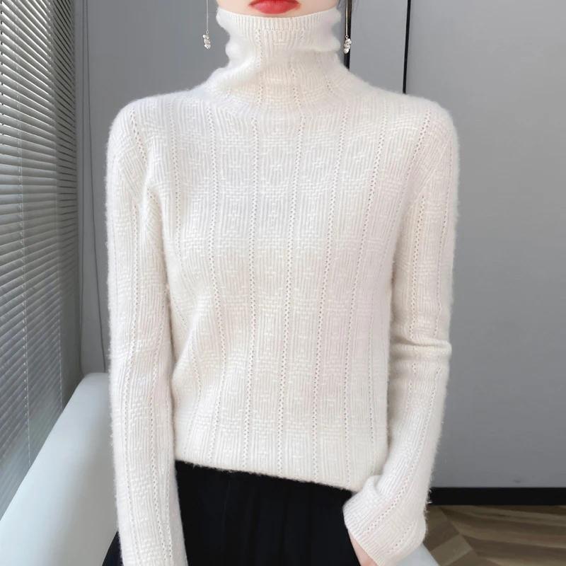 New Knitted Wool Sweater In Autumn And Winter Women's Solid Color Pullover Bottoming Sweater Design Hollow Top
New Knitted Wool Sweater In Autumn And Winter Women's Solid Color Pullover Bottoming Sweater Design Hollow Top