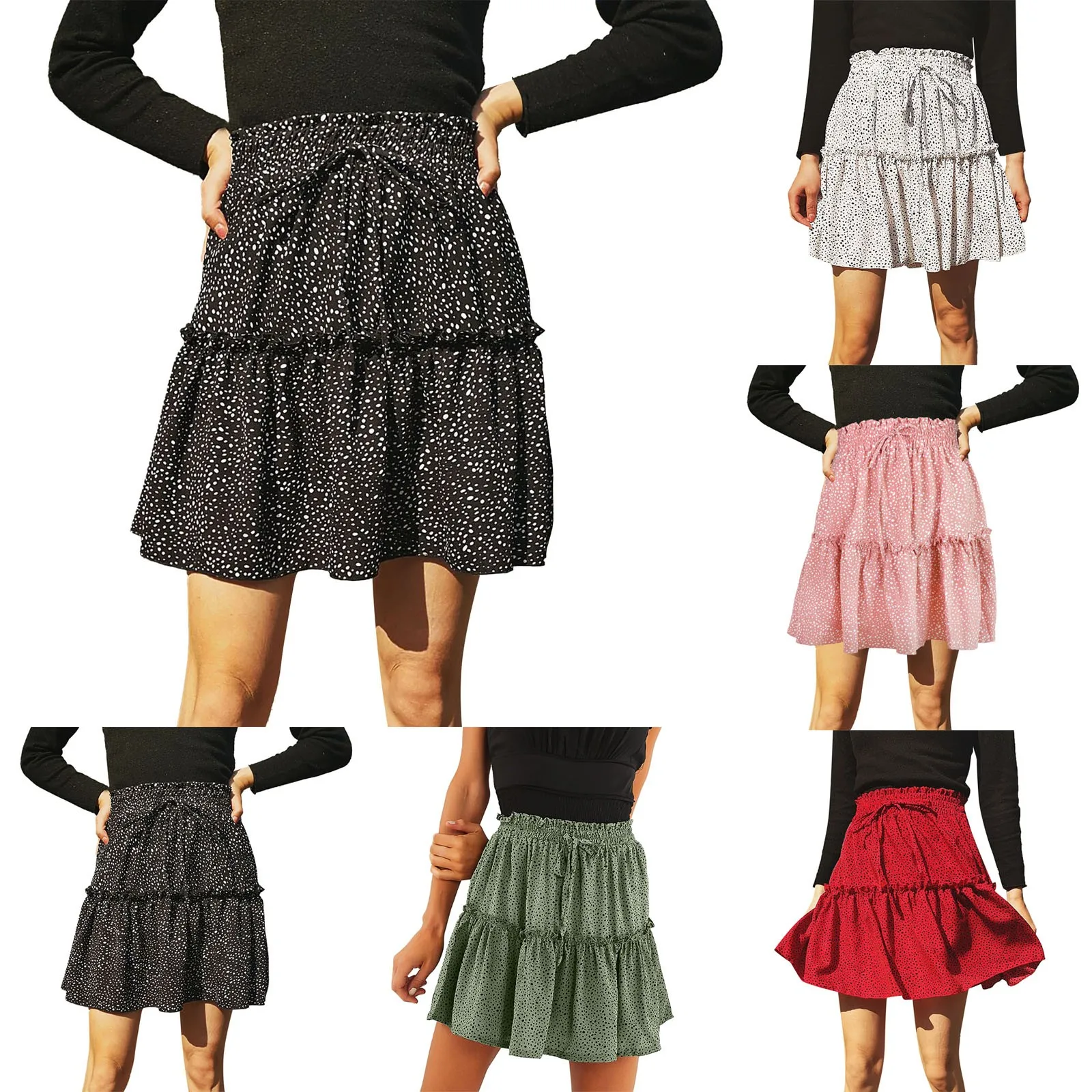 Skirts for Girls Women's Summer Cute High Waist Ruffle Skirt Print Swing Beach Mini Skirt Skirts for Women with Slit
Skirts for Girls Women's Summer Cute High Waist Ruffle Skirt Print Swing Beach Mini Skirt Skirts for Women with Slit