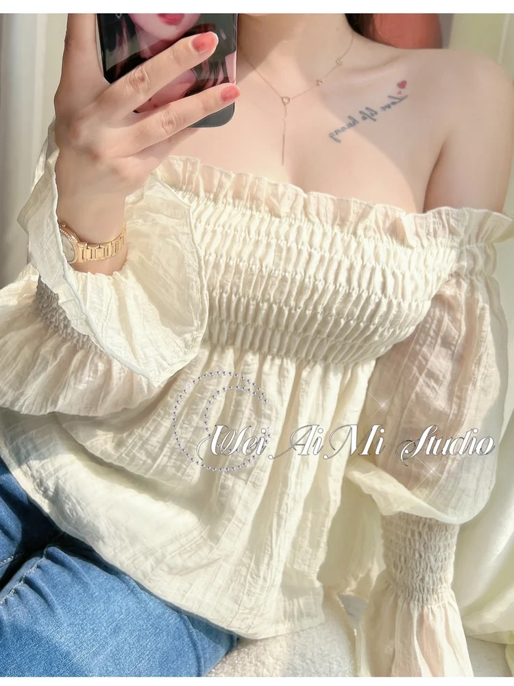 Sweet Retro New WOMENGAGA Off Shoulder Chiffon Designer Long Sleeve Shirt Top Fashion Sexy Korean Women Blouse Tops Sumemr S8QU
Sweet Retro New WOMENGAGA Off Shoulder Chiffon Designer Long Sleeve Shirt Top Fashion Sexy Korean Women Blouse Tops Sumemr S8QU