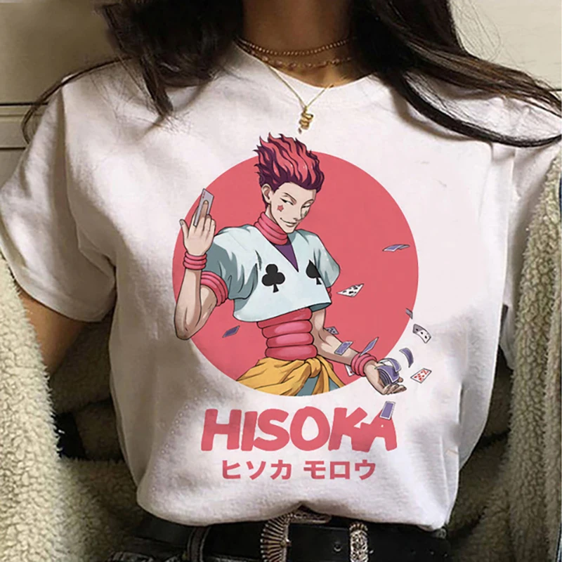 Женская футболка с принтом HISOKA MOROW, милый летний топ, футболка с мультяшным принтом поп-Аниме Hunter X Hunter, женская футболка в стиле Харадзюку
Женская футболка с принтом HISOKA MOROW, милый летний топ, футболка с мультяшным принтом поп-Аниме Hunter X Hunter, женская футболка в стиле Харадзюку
