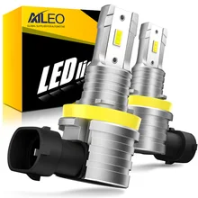 AILEO 차량용 LED 헤드라이트 전구, H8, H11, 9005, HB3, 9006, HB4, CSP, H4, H7, 6500K, 3000K, 슈퍼 브라이트, 12000LM, 2 개, 신제품
