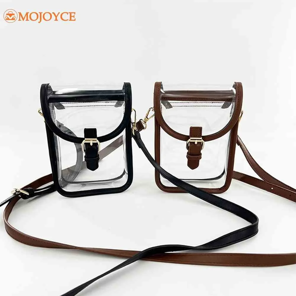 

Transparent Crossbody Bag Small Mobile Phone Bag Satchel Bags Stadium Approved Crystal Clear Handbag Fashion Shoulder Purse