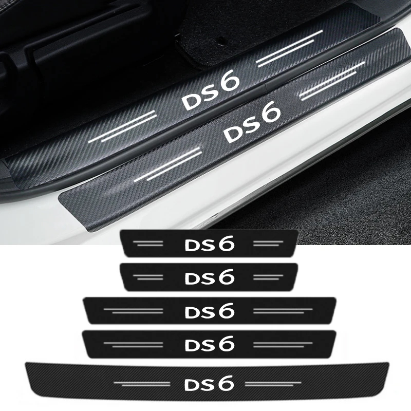 

Защитная Наклейка на порог автомобиля, Накладка на порог, полоски на бампер заднего багажника, наклейки на порог для Citroen DS6 DS 6, логотип, украшение автомобиля