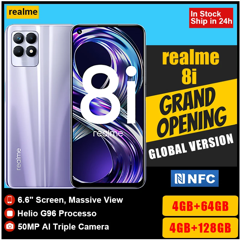 realme 8i Mobile Phone Helio G96 Octa Core New Smartphone 6.6” FHD 120Hz Display 50MP AI Triple Camera 5000mAh Fast Charge
realme 8i Mobile Phone Helio G96 Octa Core New Smartphone 6.6” FHD 120Hz Display 50MP AI Triple Camera 5000mAh Fast Charge