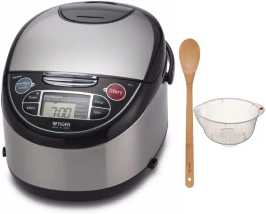 

JAX-T Microcomputer Controlled Rice Cooker/Warmer (5.5 Cups) with Rice Washing Bowl and Bamboo Spoon Bundle (3 Items)