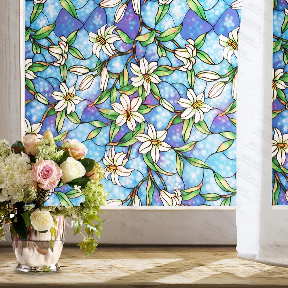 75 by 400 Cm Lily Static Cling Frosted Floral Stained Glass Window Film Privacy Glass Sticker Vinyl Home Decor
75 by 400 Cm Lily Static Cling Frosted Floral Stained Glass Window Film Privacy Glass Sticker Vinyl Home Decor