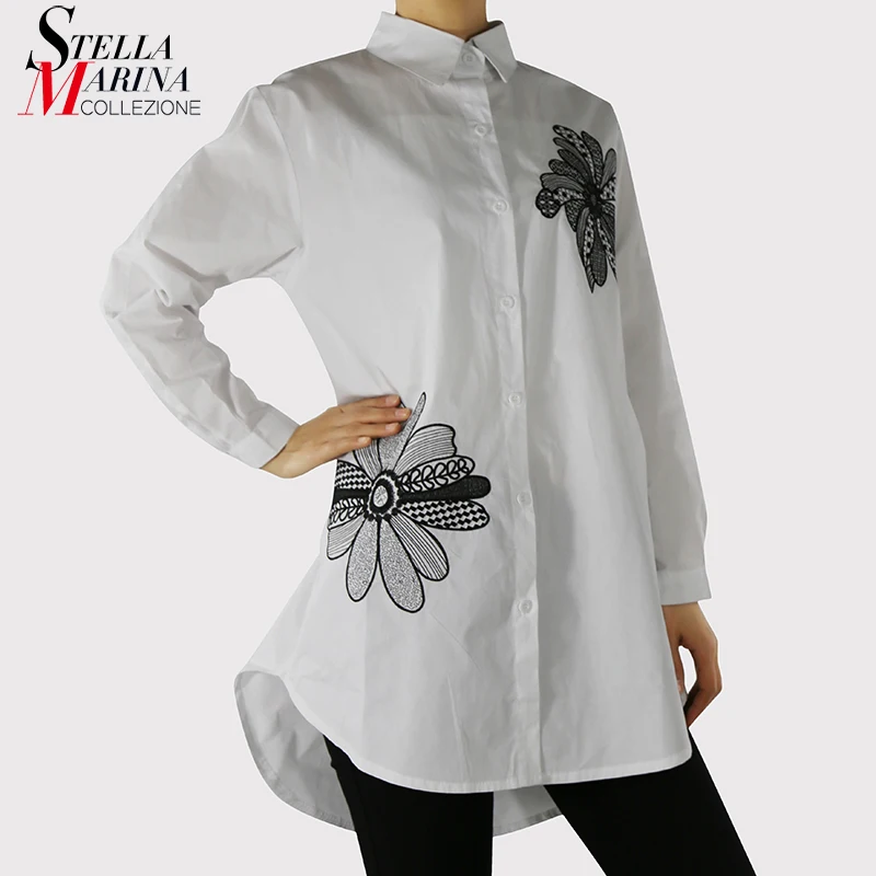 New Spring Woman Hipster Long Sleeve Black White Casual Oversized Blouses Flower Embroidery Cute Wear Stylish Shirt Style MJ2035
New Spring Woman Hipster Long Sleeve Black White Casual Oversized Blouses Flower Embroidery Cute Wear Stylish Shirt Style MJ2035