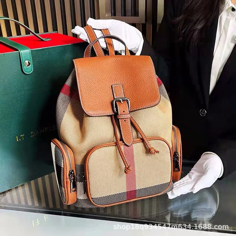 2023 New Classic Backpack Premium Foreigner Genuine Leather Women's Bag Plaid Canvas Backpack Women's Backpack
2023 New Classic Backpack Premium Foreigner Genuine Leather Women's Bag Plaid Canvas Backpack Women's Backpack