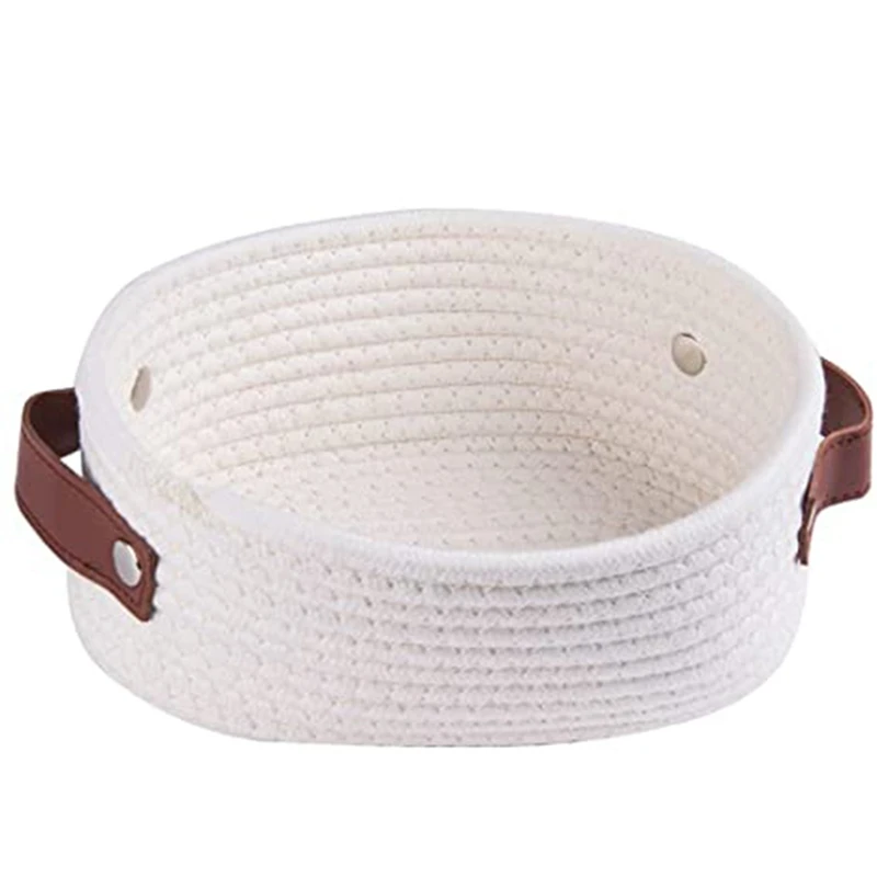 Woven Basket For Storage Oval Rope Coil Baskets With Handle Mini Cotton Basket Little Organizer Bins Nursery Room
Woven Basket For Storage Oval Rope Coil Baskets With Handle Mini Cotton Basket Little Organizer Bins Nursery Room