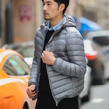 M-6XL 남성용 초경량 오리털 후드 재킷, 휴대용 아우터, 방수 방풍 코트, 봄