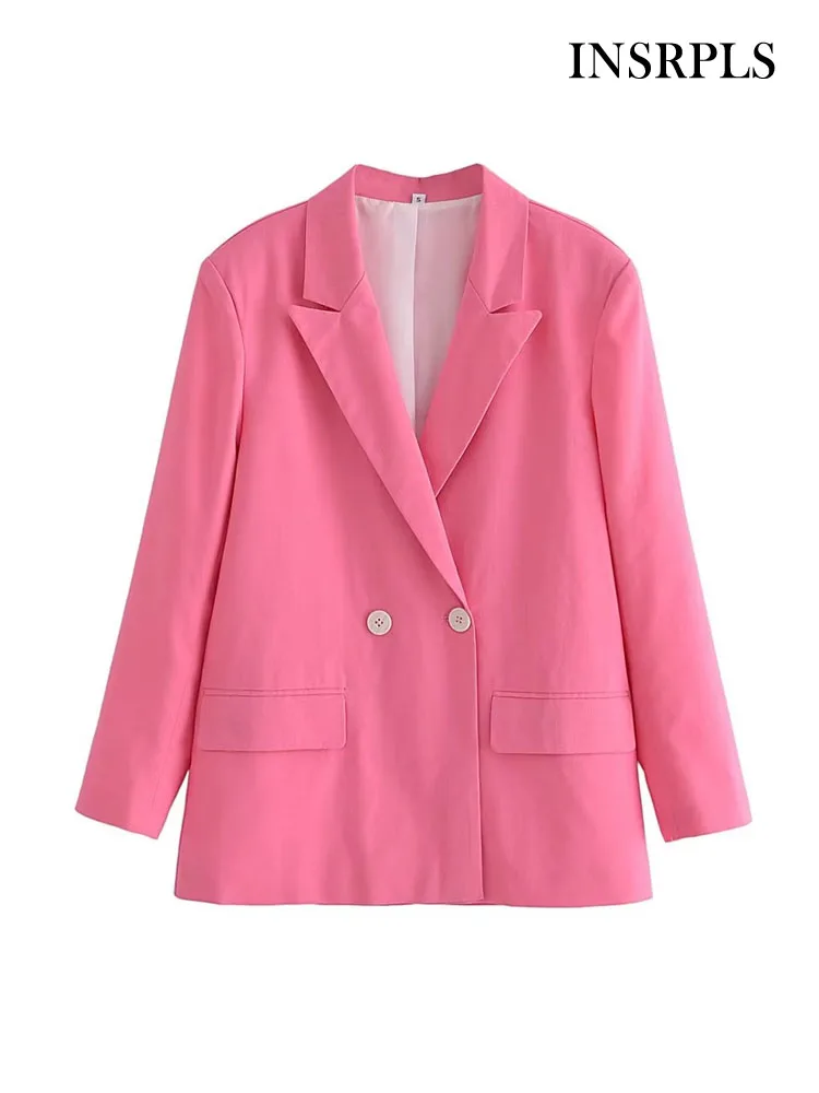 INSRPLS Women Fashion Double Breasted Blazer Coat Vintage Long Sleeve Flap Pockets Female Outerwear Chic Veste Femme
INSRPLS Women Fashion Double Breasted Blazer Coat Vintage Long Sleeve Flap Pockets Female Outerwear Chic Veste Femme