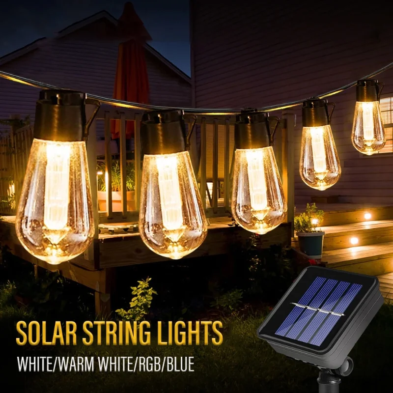 LED Solar String Lights Waterproof Outdoor Christmas Decoration Bulbs Retro Holiday Wreath Garden Furniture Fairy Lights
LED Solar String Lights Waterproof Outdoor Christmas Decoration Bulbs Retro Holiday Wreath Garden Furniture Fairy Lights