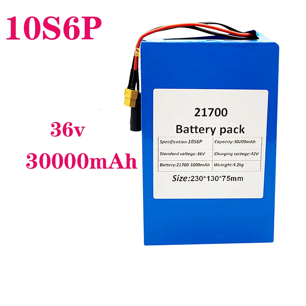 36V 30ah 21700 10S6P Electric Bicycle Battery 36V 30000mAh 1000W Lithium Battery Built-in 20A BMS Electric Bikes Motor
36V 30ah 21700 10S6P Electric Bicycle Battery 36V 30000mAh 1000W Lithium Battery Built-in 20A BMS Electric Bikes Motor