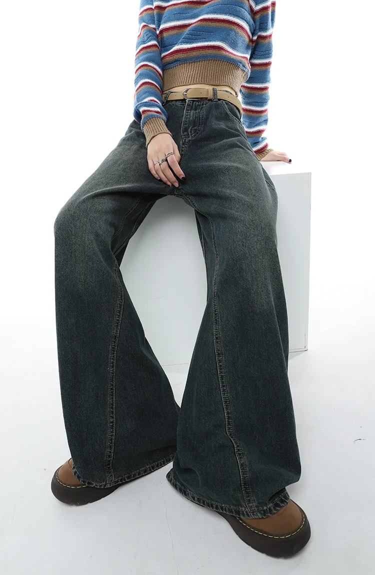 2023 Hot sale Vintage Blue Women Jeans High Waist American Fashion Streetwear Wide Leg Jean Female Denim Trouser Straight Stripe
2023 Hot sale Vintage Blue Women Jeans High Waist American Fashion Streetwear Wide Leg Jean Female Denim Trouser Straight Stripe