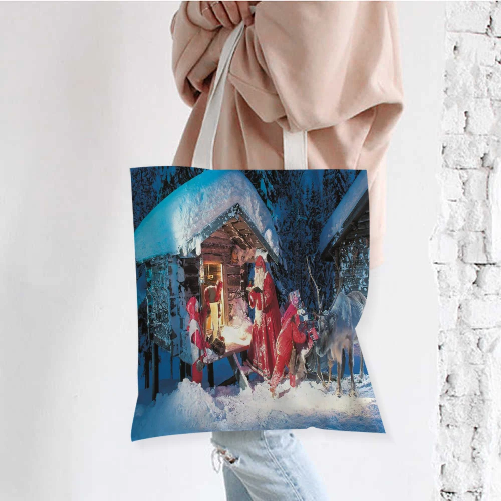 Сумка для покупок с принтом Санта Клауса на крыше снежной погоды, Женская Холщовая Сумка для покупок, женская сумка, сумка на плечо, Холщовая Сумка
Сумка для покупок с принтом Санта Клауса на крыше снежной погоды, Женская Холщовая Сумка для покупок, женская сумка, сумка на плечо, Холщовая Сумка