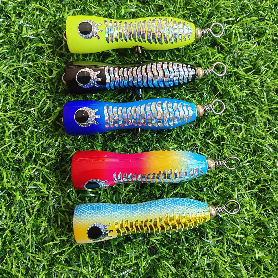 SWOLFY 5PCS Wooden Popper Fishing Lures 16.5g/80mm Small Tuna Wood Bait Saltwater Topwater Carp SwimBait Trolling Wobbler Tackle
SWOLFY 5PCS Wooden Popper Fishing Lures 16.5g/80mm Small Tuna Wood Bait Saltwater Topwater Carp SwimBait Trolling Wobbler Tackle