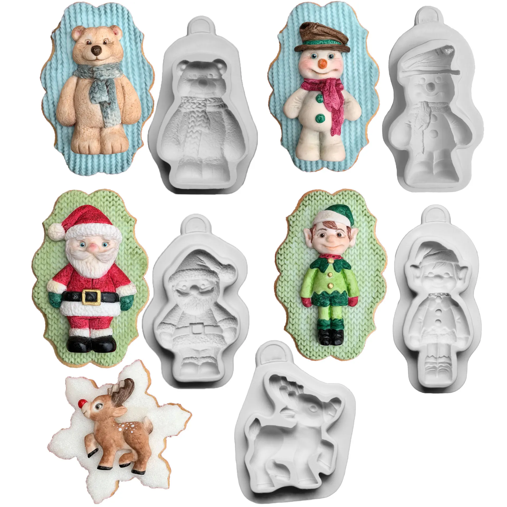 Christmas Santa Claus,Elk, Bear Silicone Mold Cake Dessert Baking Mold DIY Fondant Pastry Decorating Tools Kitchen Gumpaste Mold
Christmas Santa Claus,Elk, Bear Silicone Mold Cake Dessert Baking Mold DIY Fondant Pastry Decorating Tools Kitchen Gumpaste Mold