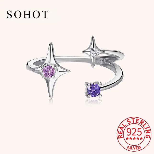 Real 925 Sterling Silver Zircon Star Chain Adjustable Ring For Fashion Women Classic Fine Jewelry Minimalist Bijoux
Real 925 Sterling Silver Zircon Star Chain Adjustable Ring For Fashion Women Classic Fine Jewelry Minimalist Bijoux