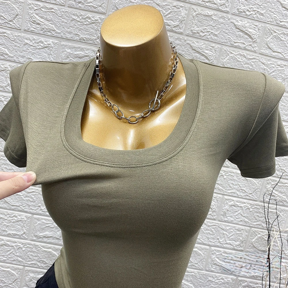 Sexy Solid Slim Elastic Women T-Shirts Summer New 2022 O-Neck Short Sleeved Slim Elastic Elegant Female Pulls Tops Tees
Sexy Solid Slim Elastic Women T-Shirts Summer New 2022 O-Neck Short Sleeved Slim Elastic Elegant Female Pulls Tops Tees