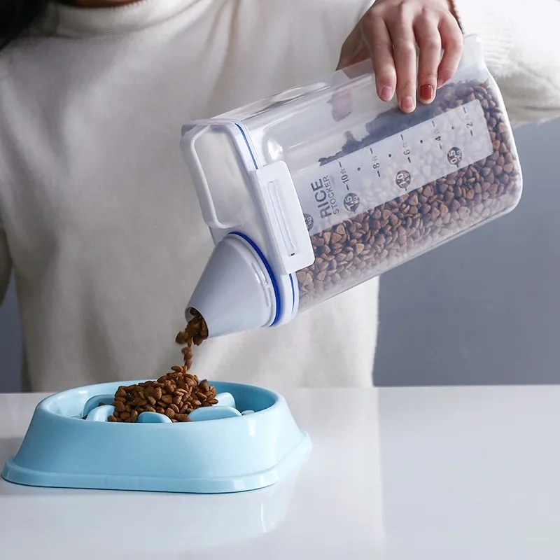 Dog Food Storage Tank Container With Measuring Cup Pet Cat Food Bucket Box Airtight Moisture Proof
Dog Food Storage Tank Container With Measuring Cup Pet Cat Food Bucket Box Airtight Moisture Proof