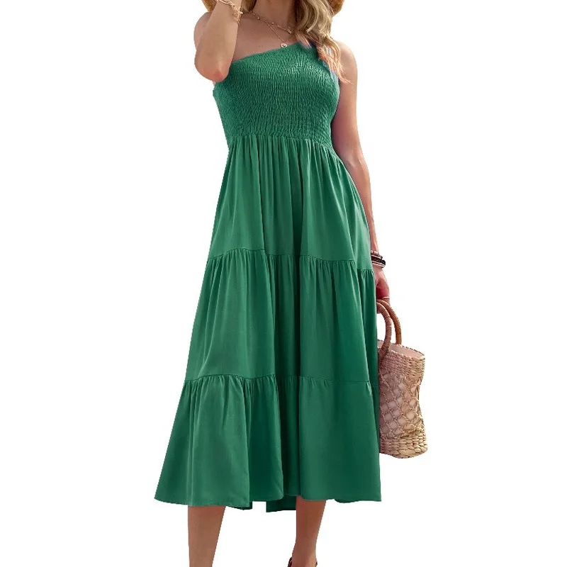 Elegant Dresses for Evening Party Summer One Shoulder Solid Color Maxi Long Dress Women's Oversized Casual Bohemian Sundress
Elegant Dresses for Evening Party Summer One Shoulder Solid Color Maxi Long Dress Women's Oversized Casual Bohemian Sundress
