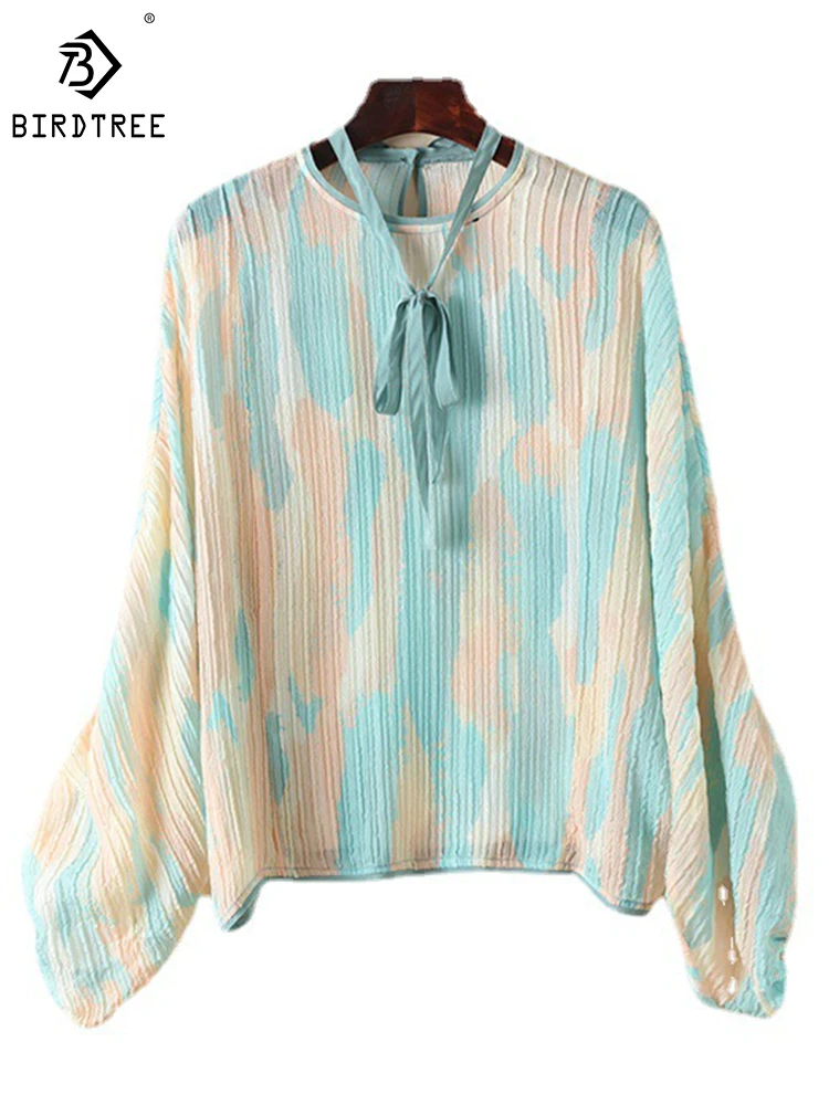 Рубашка из 100% тутового шелка с пышным креповым принтом, свободный Женский пуловер на шнуровке, облегающий топ с круглым вырезом и рукавами «летучая мышь», T38036QD
Рубашка из 100% тутового шелка с пышным креповым принтом, свободный Женский пуловер на шнуровке, облегающий топ с круглым вырезом и рукавами «летучая мышь», T38036QD