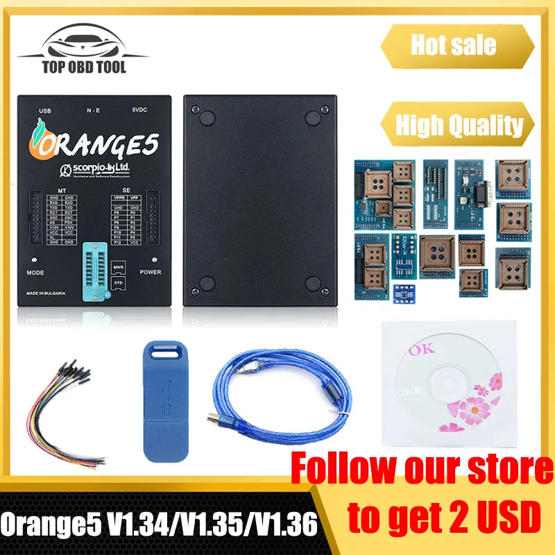 High Quality Orange5 V1.34/V1.35/V1.36 Professional Main Unit With Full Adapter Software Hardware+Enhanced ECU Programmer Tool
High Quality Orange5 V1.34/V1.35/V1.36 Professional Main Unit With Full Adapter Software Hardware+Enhanced ECU Programmer Tool